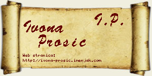 Ivona Prošić vizit kartica